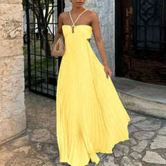 MONICA | HALTER MAXI DRESS