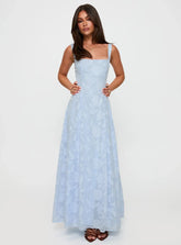 Margaux Burnout Maxi Dress Blue