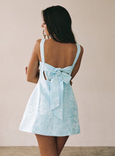 Asterie Bow Detail Mini Dress Blue