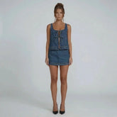 Claire Tie Denim Set
