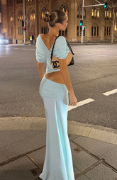 I'm Your Girl Off Shoulder Maxi Dress Aqua