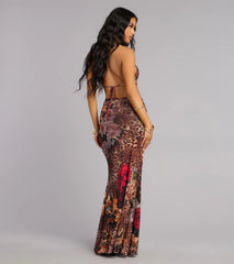 Untamed Beauty Floral Halter Maxi Dress