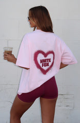 11th Street City Girl At Heart Oversized Tee Strawberry Whip