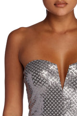 Belle Formal Geometric Sequin Dress