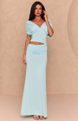 I'm Your Girl Off Shoulder Maxi Dress Aqua