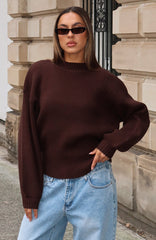 Keep It Classic Knit Sweater Chocolate