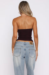 Taking What's Mine Strapless Top Plum