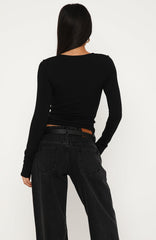 Treasure You Long Sleeve Bustier Black