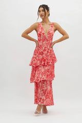 VEDA | RUFFLE MIDI DRESS