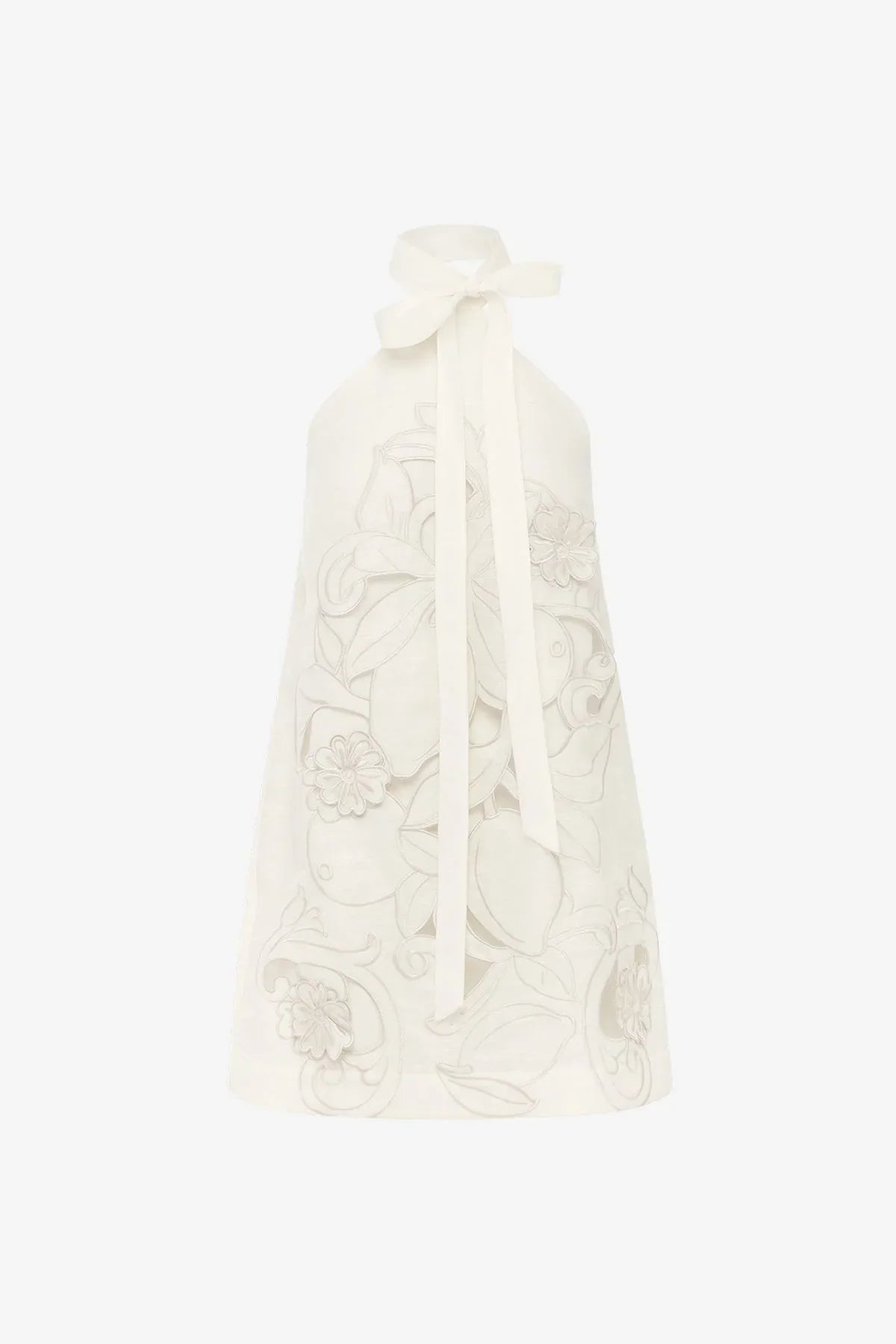 Lola Appliqué Halterneck Mini Dress - Snow