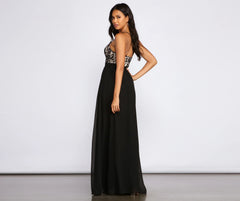 Sapphire Formal Scalloped Lace Dress