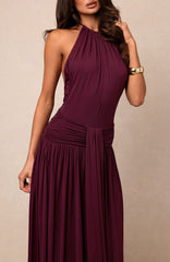 Lost In The Tide Maxi Dress Dark Cherry