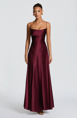 Adelina Maxi Dress - Cherry Lacquer