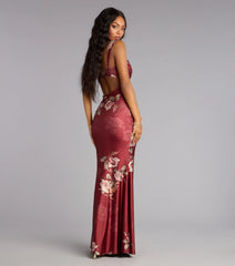 Grace Floral Open Back Mermaid Formal Dress