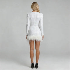 Annalise Feather Mini Dress