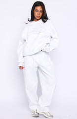 Know What You Want Barrel Leg Sweatpants Grey Marle